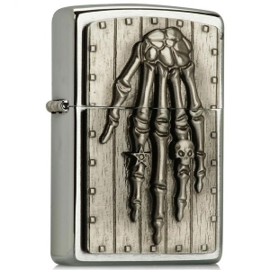 Зажигалка Zippo 2.002.720 Skeleton Hand, 3-D Emblem