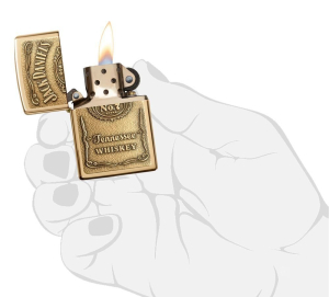 Зажигалка Zippo 254BJD428 Jack Daniels Label Brass Emblem