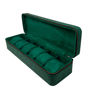 Шкатулка для хранения часов нубук на 6 шт.