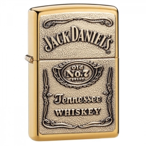 Зажигалка Zippo 254BJD428 Jack Daniels Label Brass Emblem
